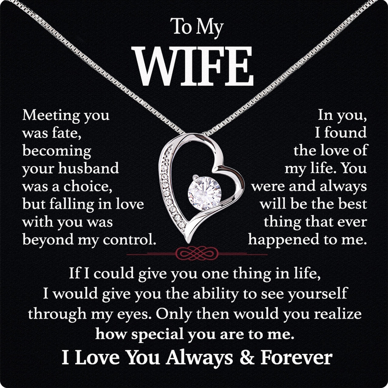 Wife Necklace: Because She Holds Your Heart