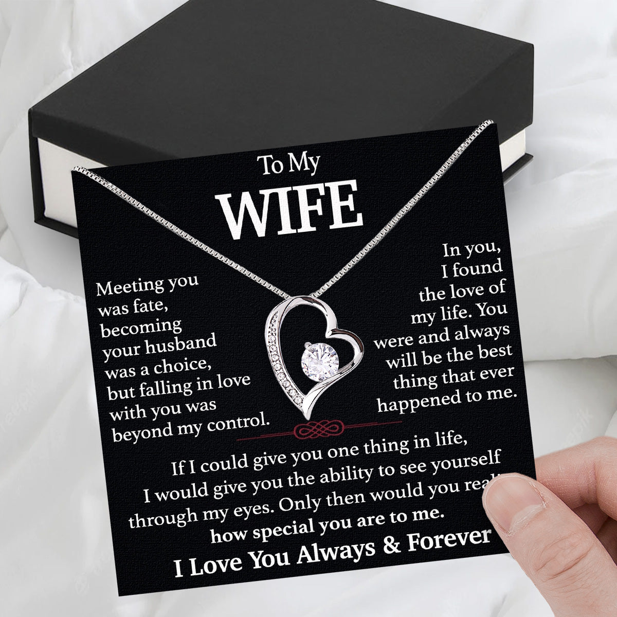 Wife Necklace: Because She Holds Your Heart