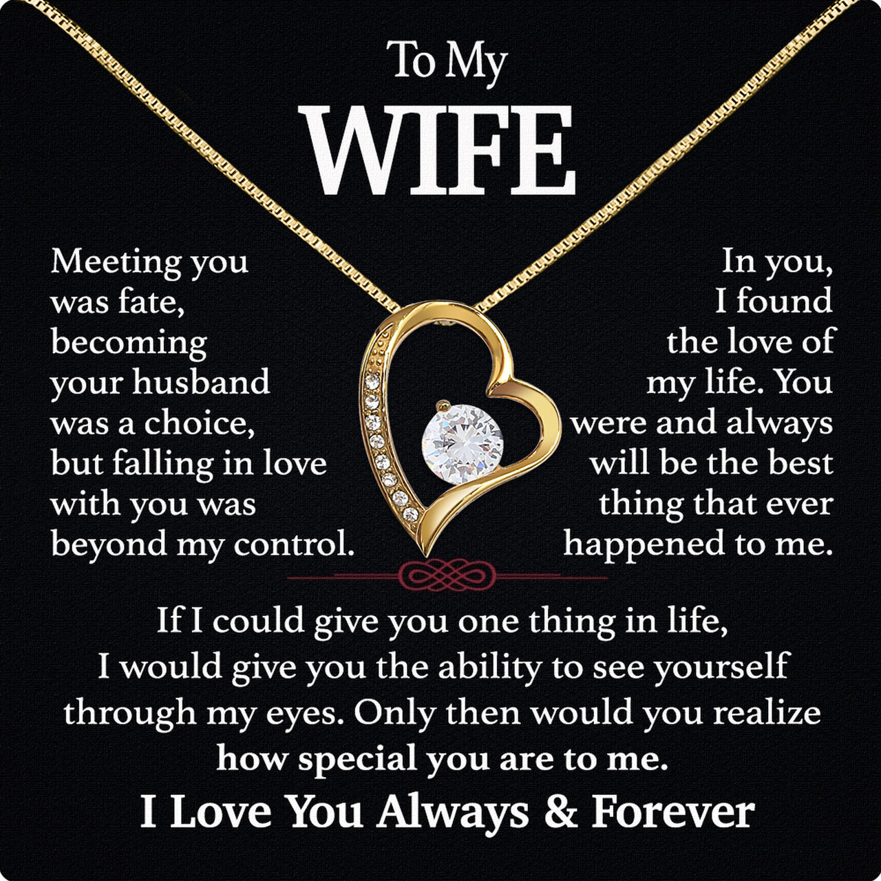 Wife Necklace: Because She Holds Your Heart