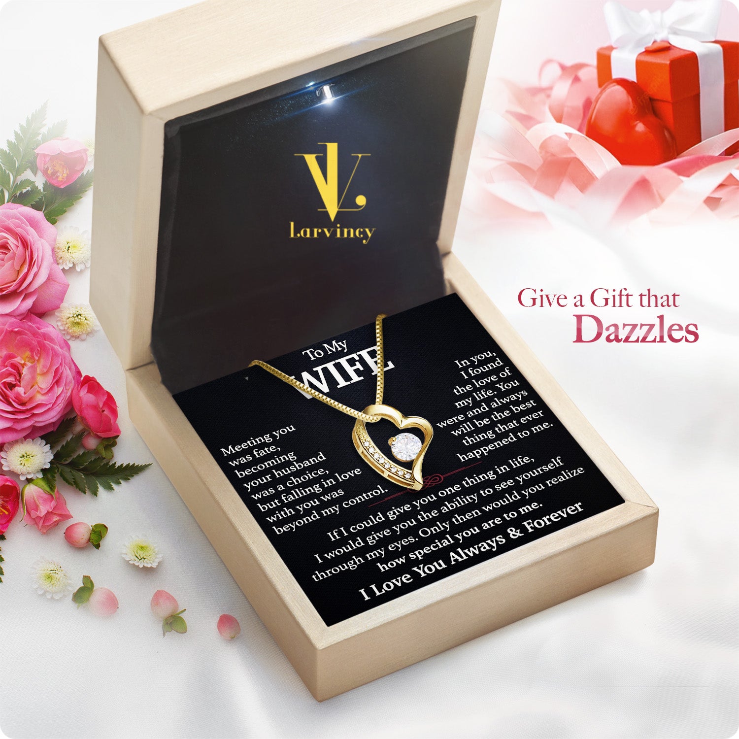 Wife Necklace: Because She Holds Your Heart