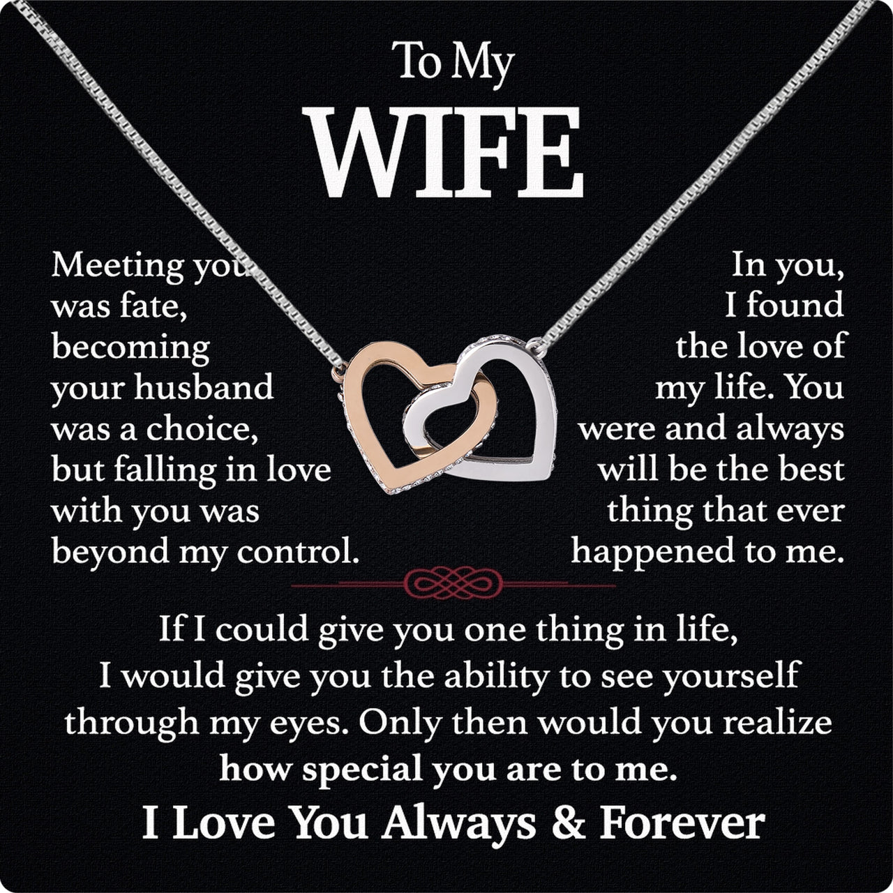 Wife Necklace: Because She Holds Your Heart