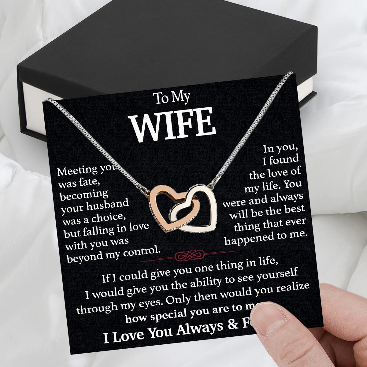 Wife Necklace: Because She Holds Your Heart