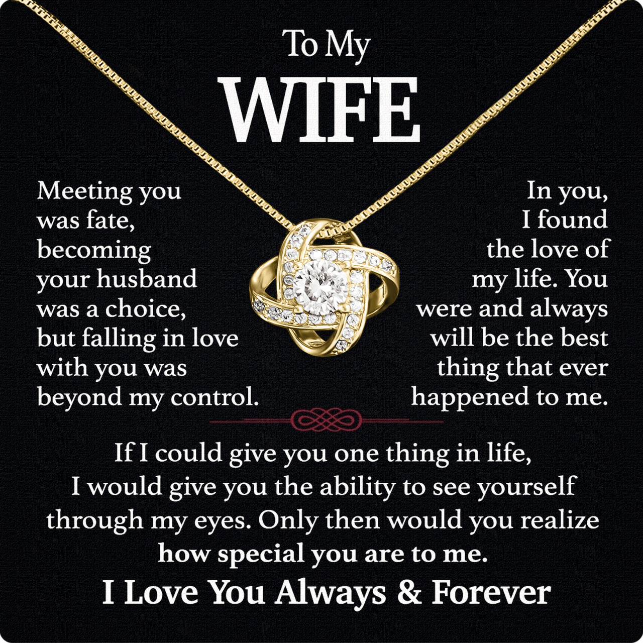 Wife Necklace: Because She Holds Your Heart