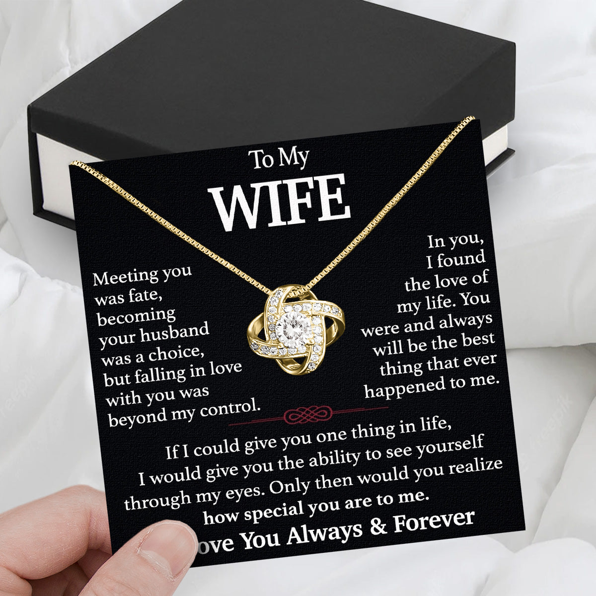 Wife Necklace: Because She Holds Your Heart