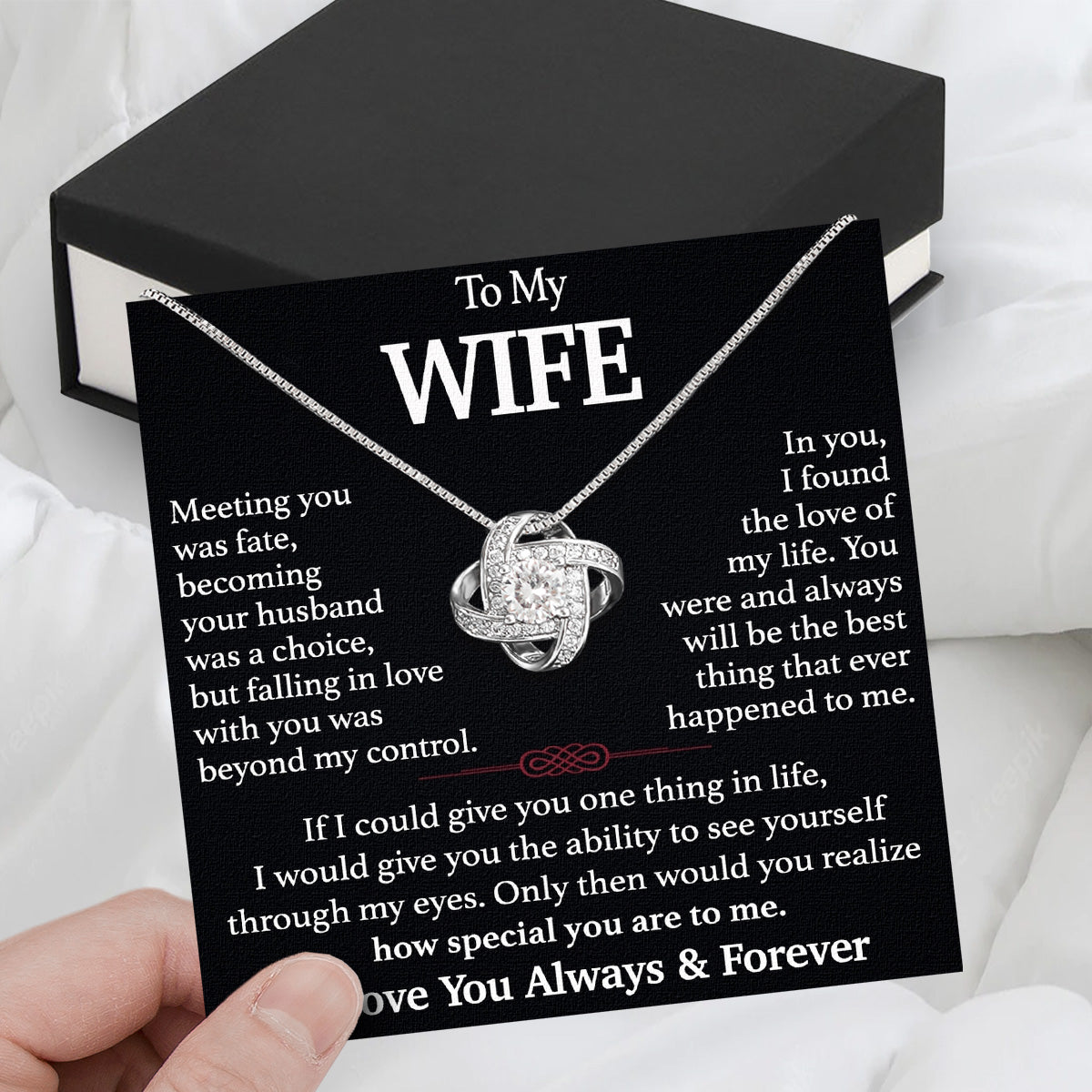 Wife Necklace: Because She Holds Your Heart