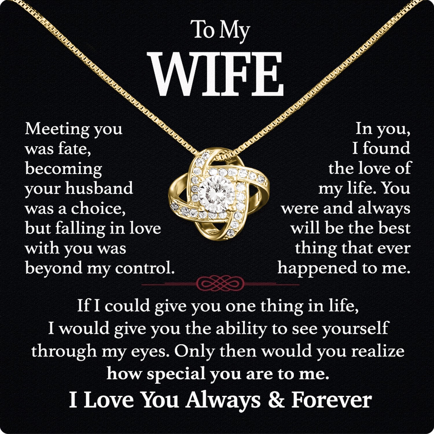 Wife Necklace: Because She Holds Your Heart