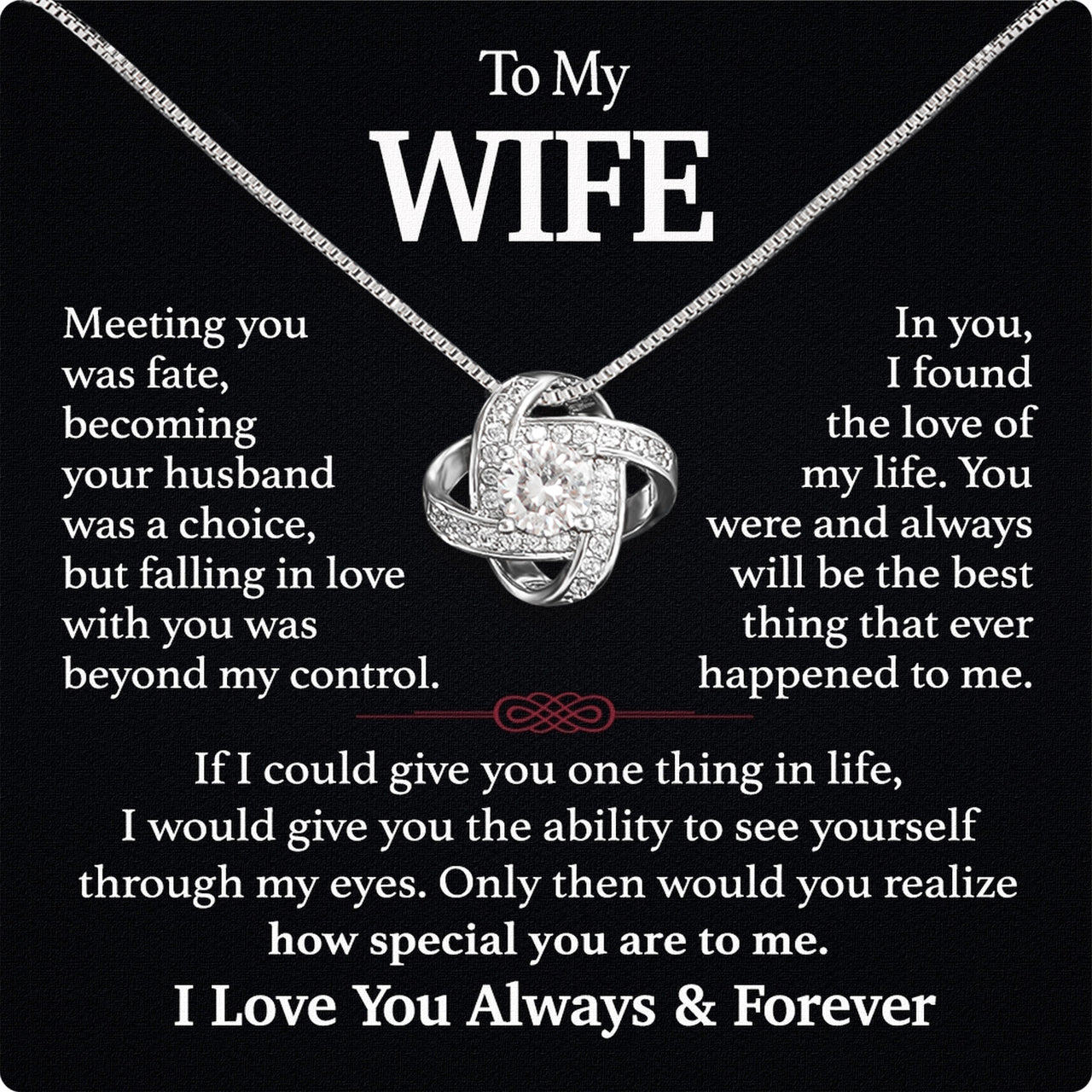 Wife Necklace: Because She Holds Your Heart