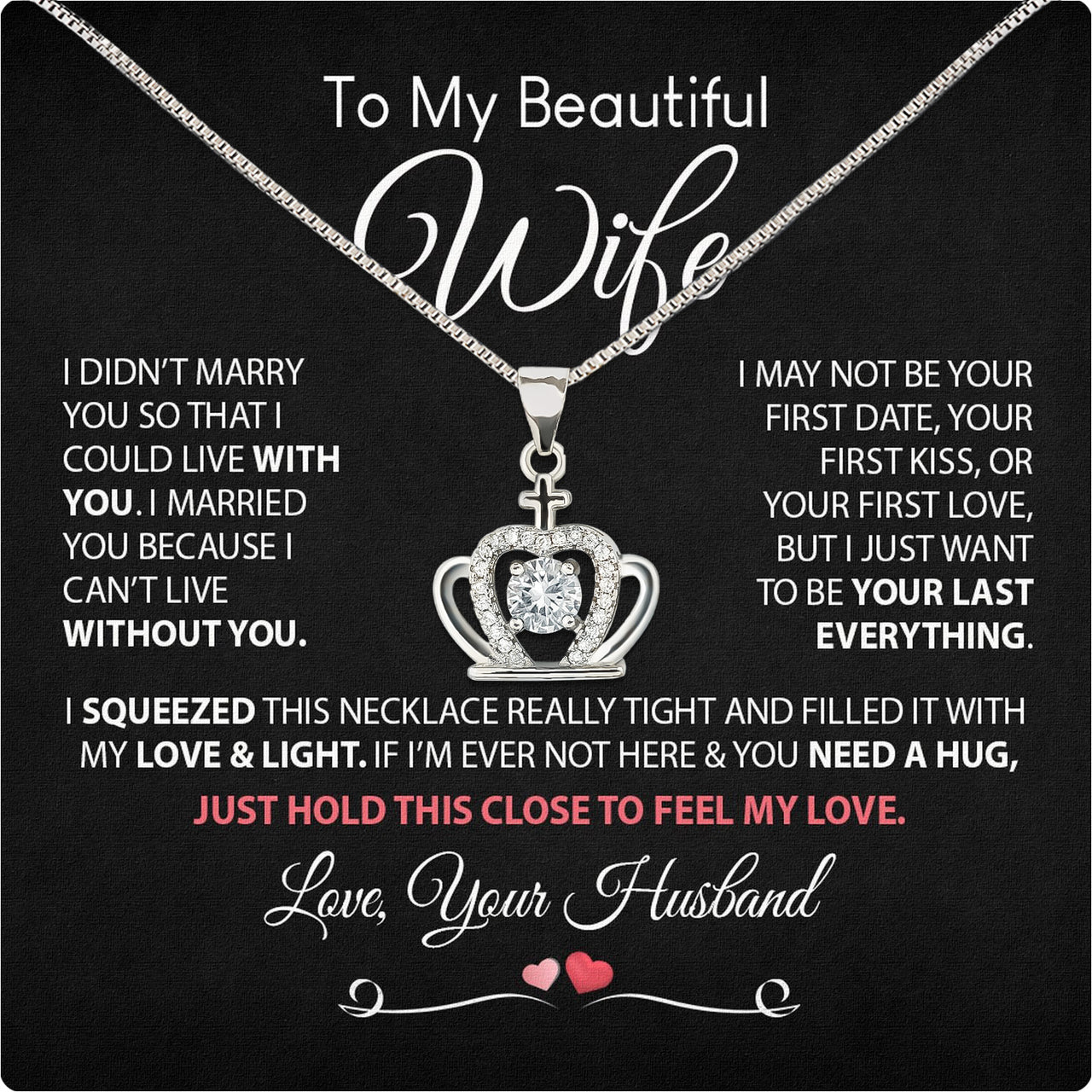 Wife Necklace: Because She Holds Your Heart