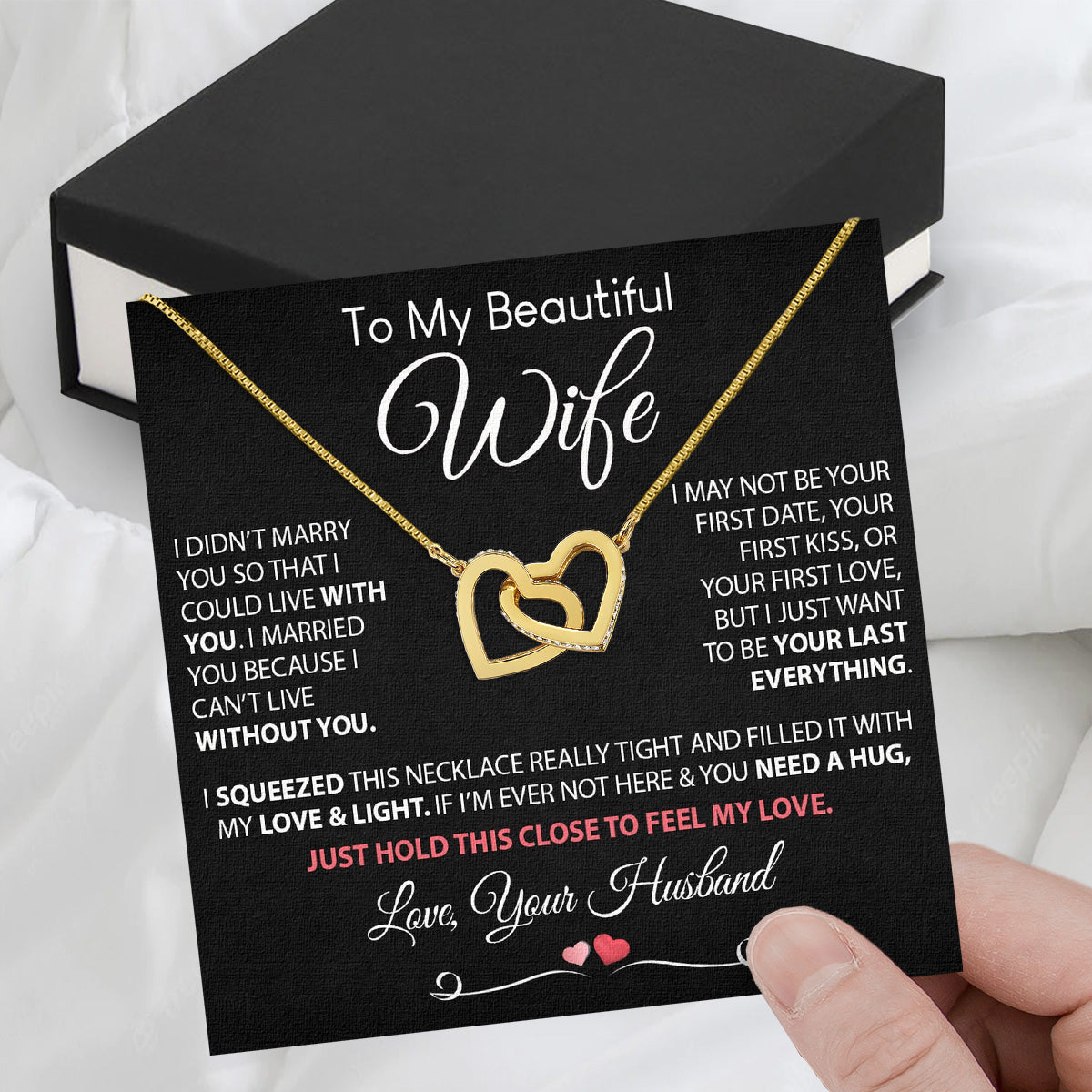 Wife Necklace: Because She Holds Your Heart