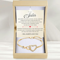 To My Sister Bracelet With Heartfelt Message - Unique Jewelry For Sister - Wonderful Sister