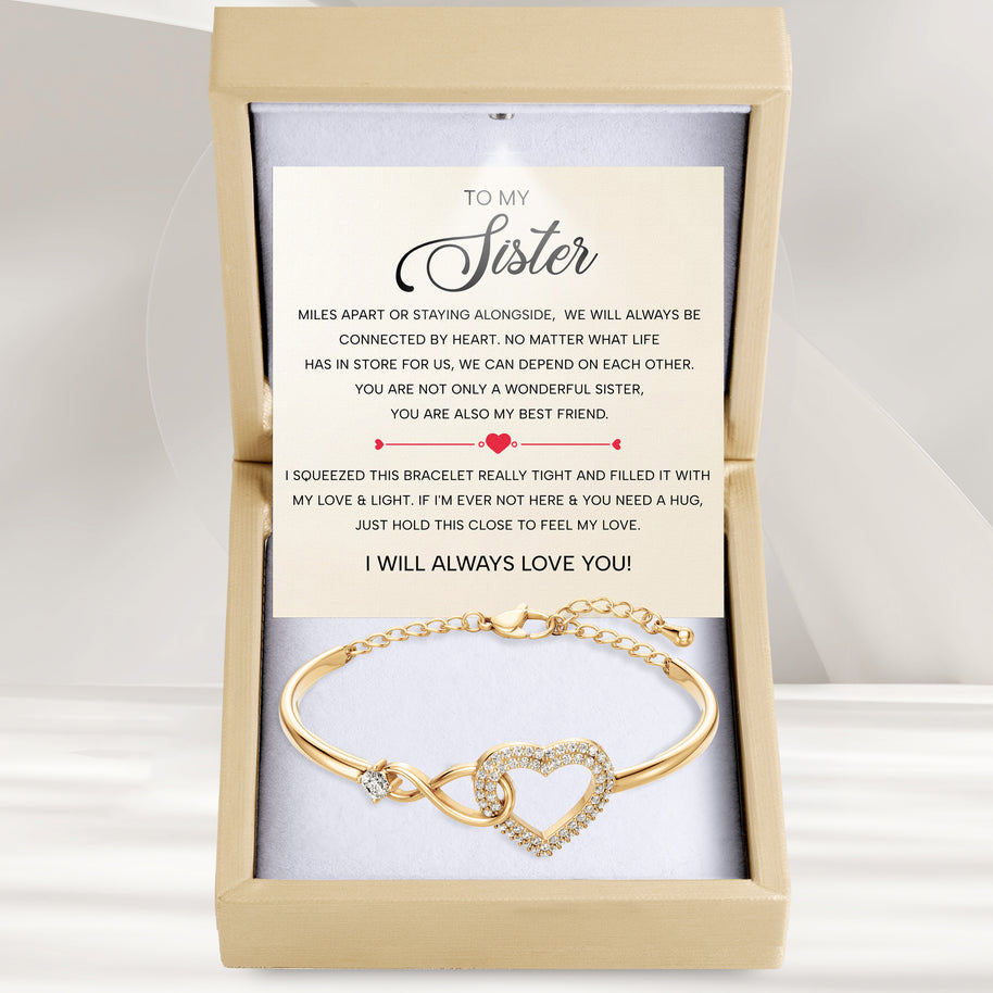 To My Sister Bracelet With Heartfelt Message - Unique Jewelry For Sister - Wonderful Sister