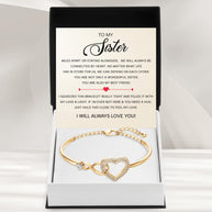 To My Sister Bracelet With Heartfelt Message - Unique Jewelry For Sister - Wonderful Sister