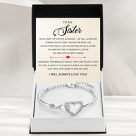 To My Sister Bracelet With Heartfelt Message - Unique Jewelry For Sister - Wonderful Sister