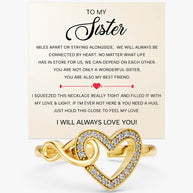 To My Sister Ring Infinity Hearts With Heartfelt Message - Unique Jewelry For Sister - Wonderful Sister