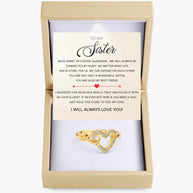 To My Sister Ring Infinity Hearts With Heartfelt Message - Unique Jewelry For Sister - Wonderful Sister