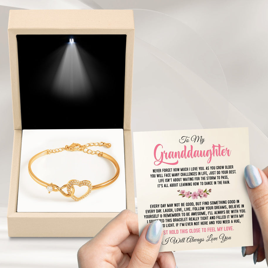 To My Granddaughter Bracelet With Message Card - Love And Light