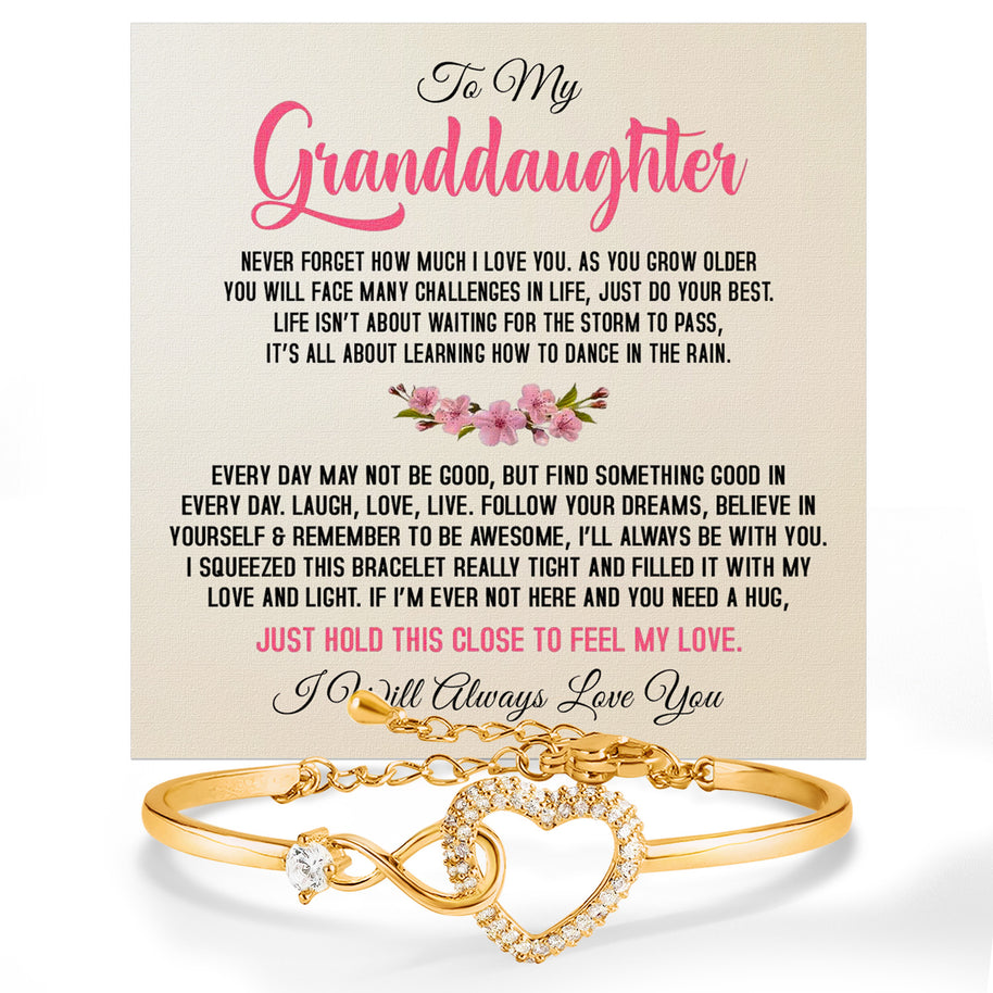 To My Granddaughter Bracelet With Message Card - Love And Light