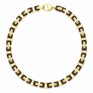 To My Son Gold & Black Stainless Steel Byzantine Chain Bracelet