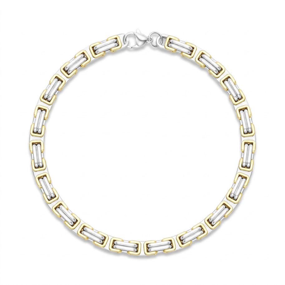 To My Son Gold & Black Stainless Steel Byzantine Chain Bracelet