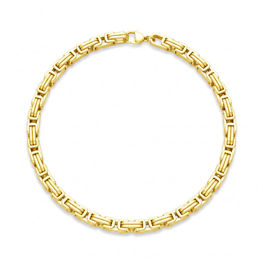 To My Son Gold & Black Stainless Steel Byzantine Chain Bracelet