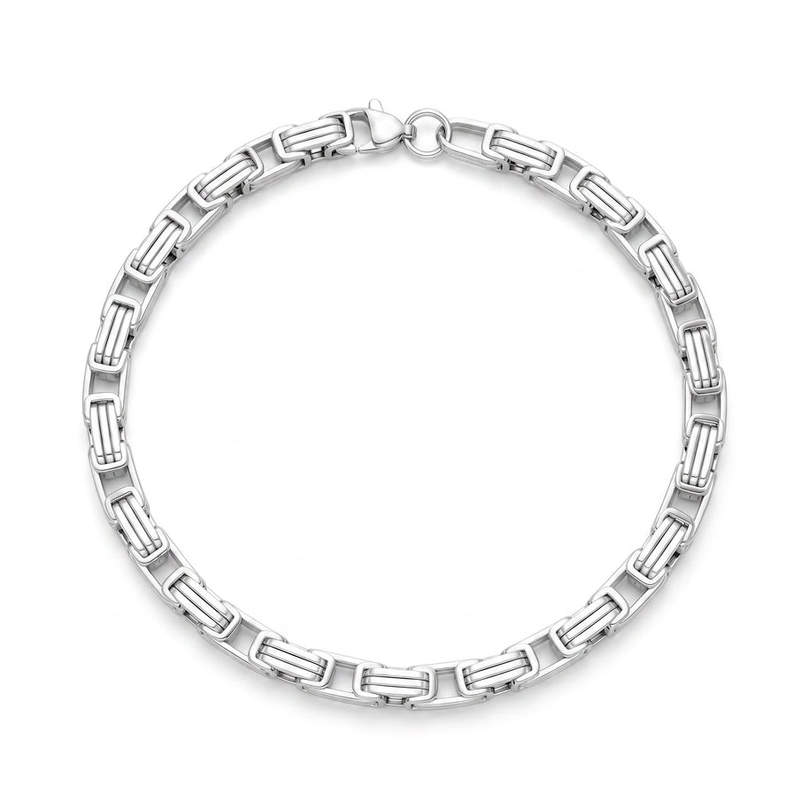 To My Son Gold & Black Stainless Steel Byzantine Chain Bracelet