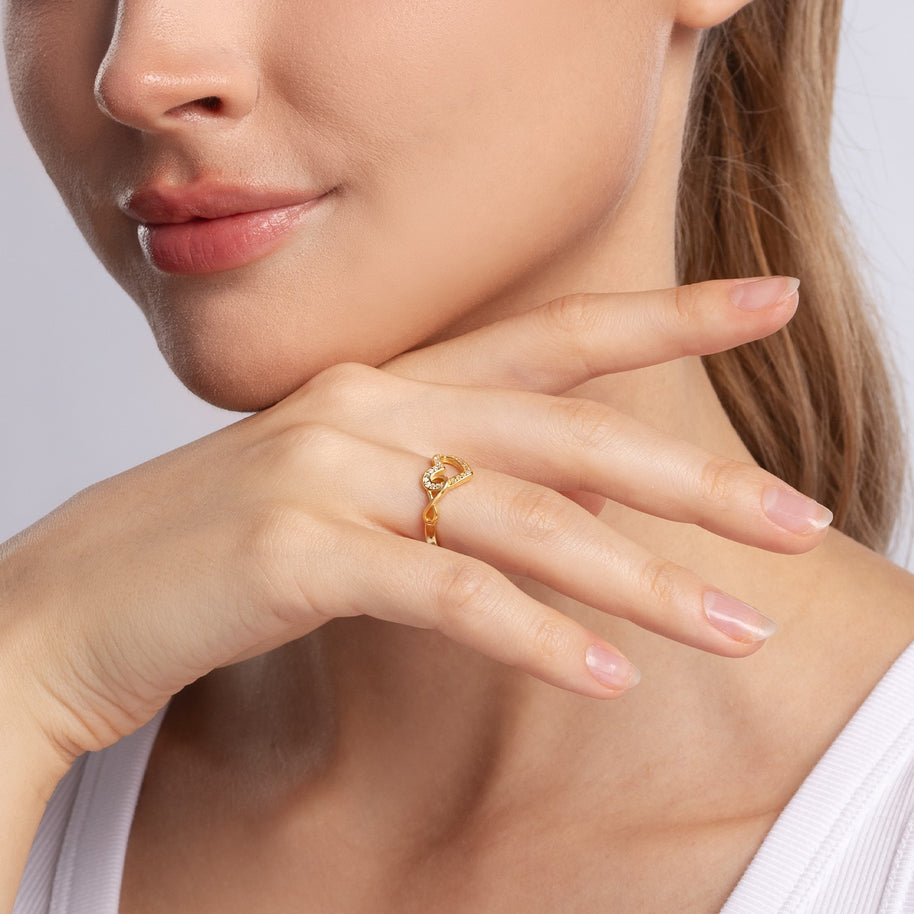 To My Sister Ring Infinity Hearts With Heartfelt Message - Unique Jewelry For Sister - Their Hearts As One