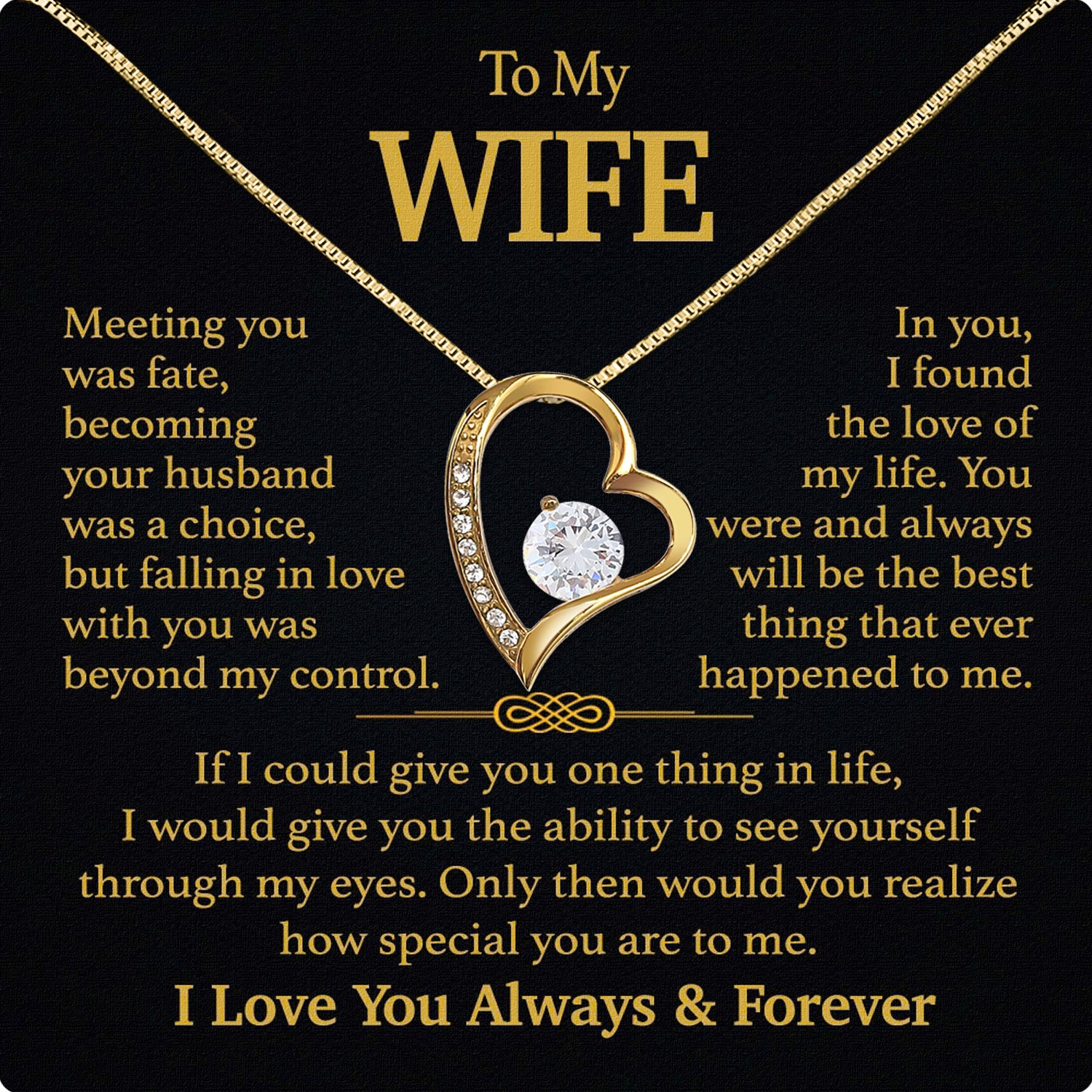 Wife Necklace: Because She Holds Your Heart